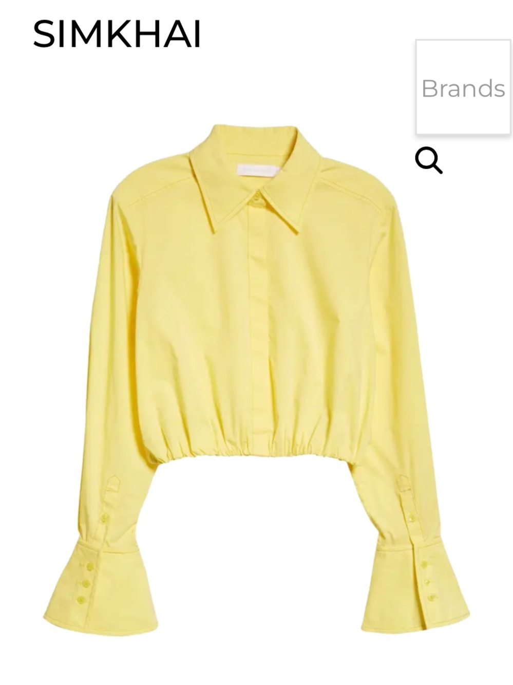 Nwot Blythe Shirt Jonathan Simkhai button blouse yellow fall party revolve $350